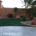 Artifical Turf Walkway Stamped Concrete Cacti Landscapes