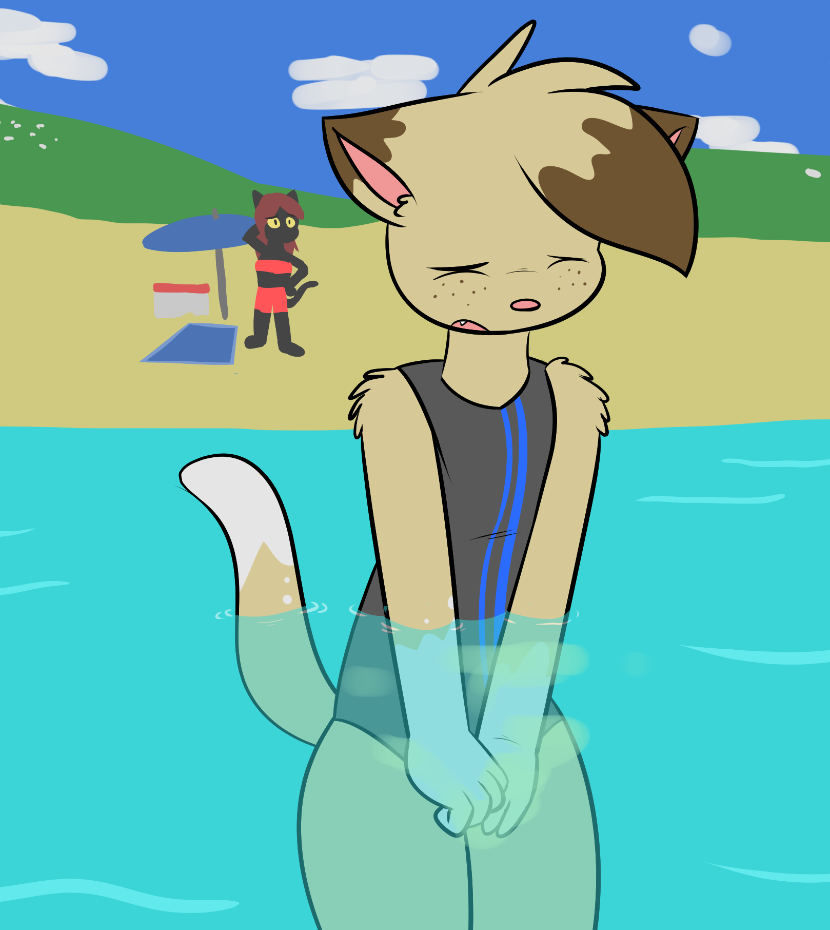 Beach Day Furry Omorashi Artwork OmoOrg