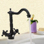 Fuloon Farmhouse Victorian Kitchen Sink Chrome Kitchen Faucet Sink Tap