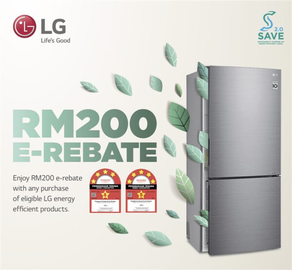 Get RM200 E Rebate On New Energy Saving LG Refrigerators