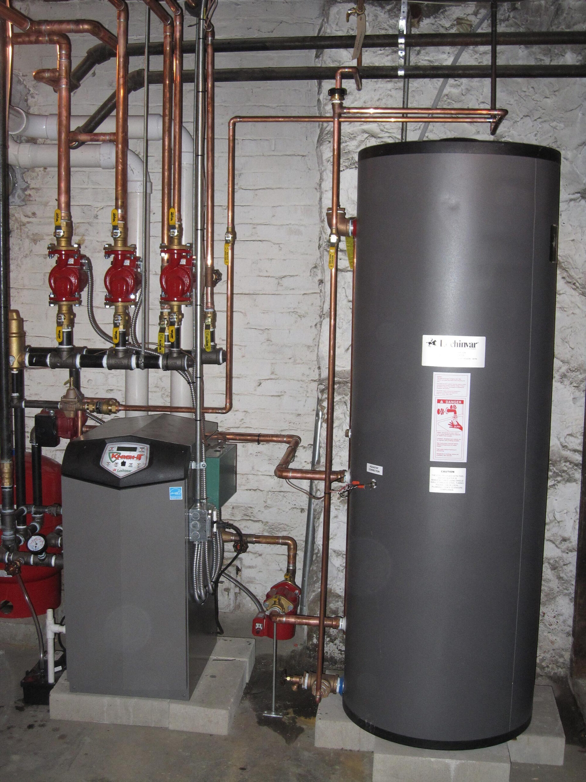 High Efficiency Gas Boiler With Hot Water Tank High Velocity AC System