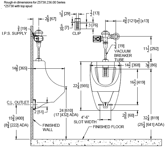 High Performance Water Saving Urinals ADA Compliant Urinals With A