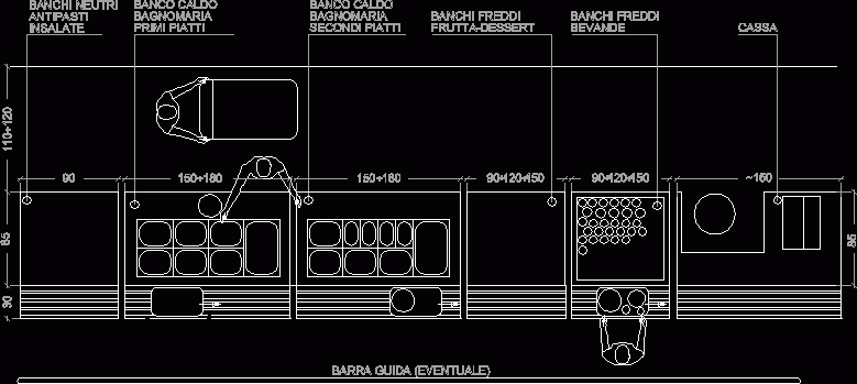 Kitchen Buffet Self Service DWG Block For AutoCAD Designs CAD