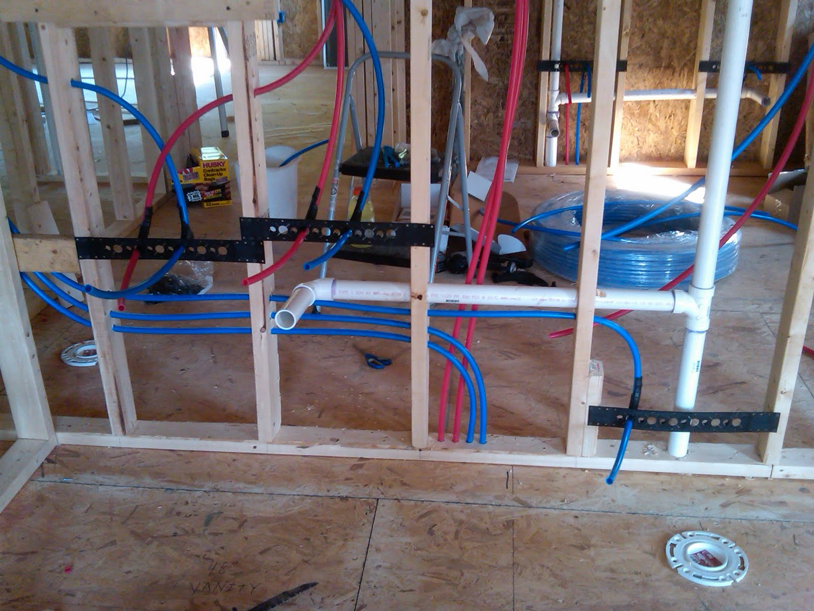 Not Quite A Teardown Plumbing Progress PEX Bathroom Rough In Started