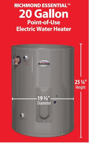 Richmond Essential 20 Gallon 6 Year Electric Water Heater At Menards 