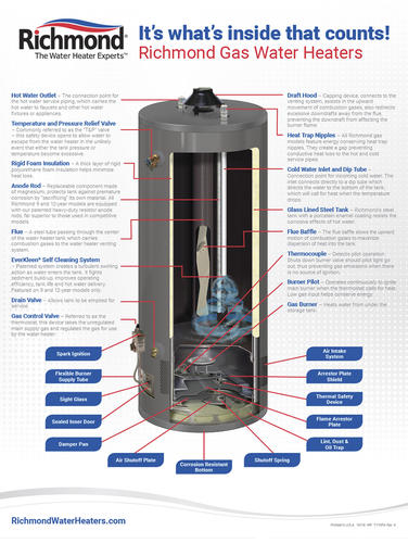 Richmond Essential Plus 40 Gallon 9 Year 38 000 BTU Natural Gas Tank 