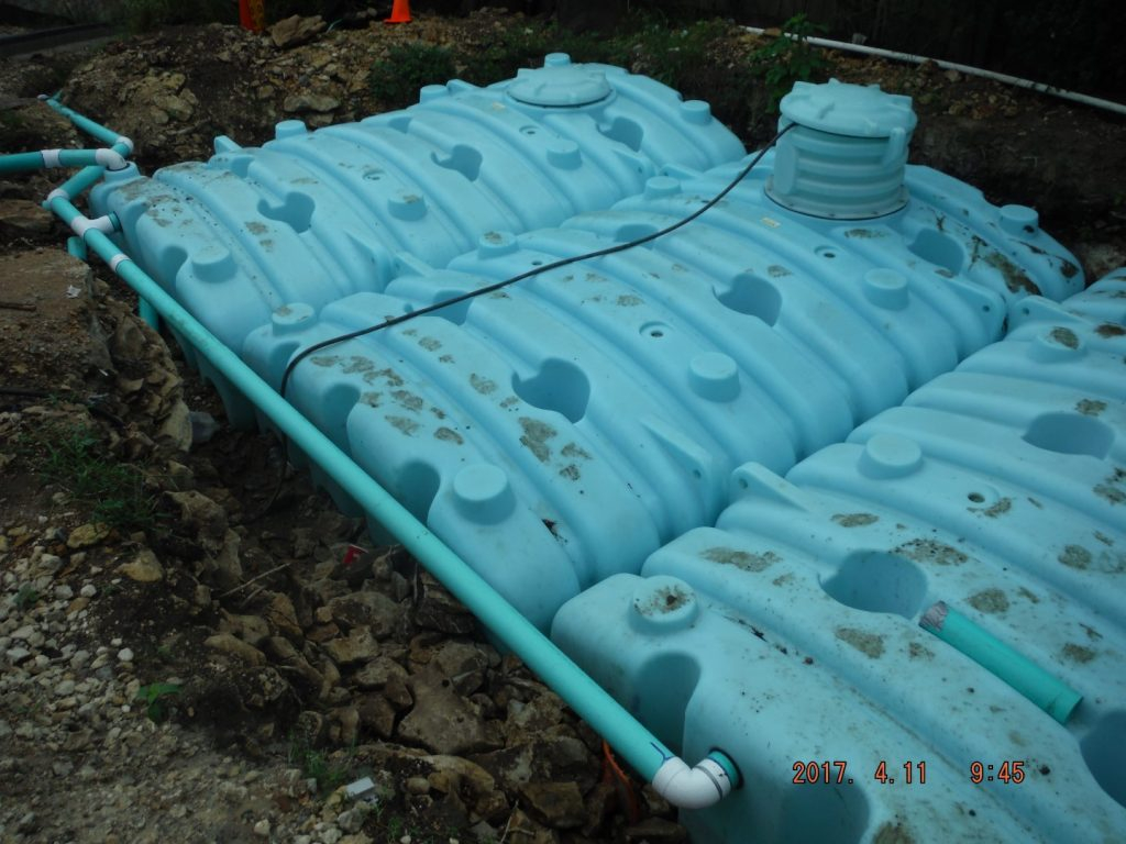 Underground Polyethylene Cistern To Store Rainwater Out Of Sight