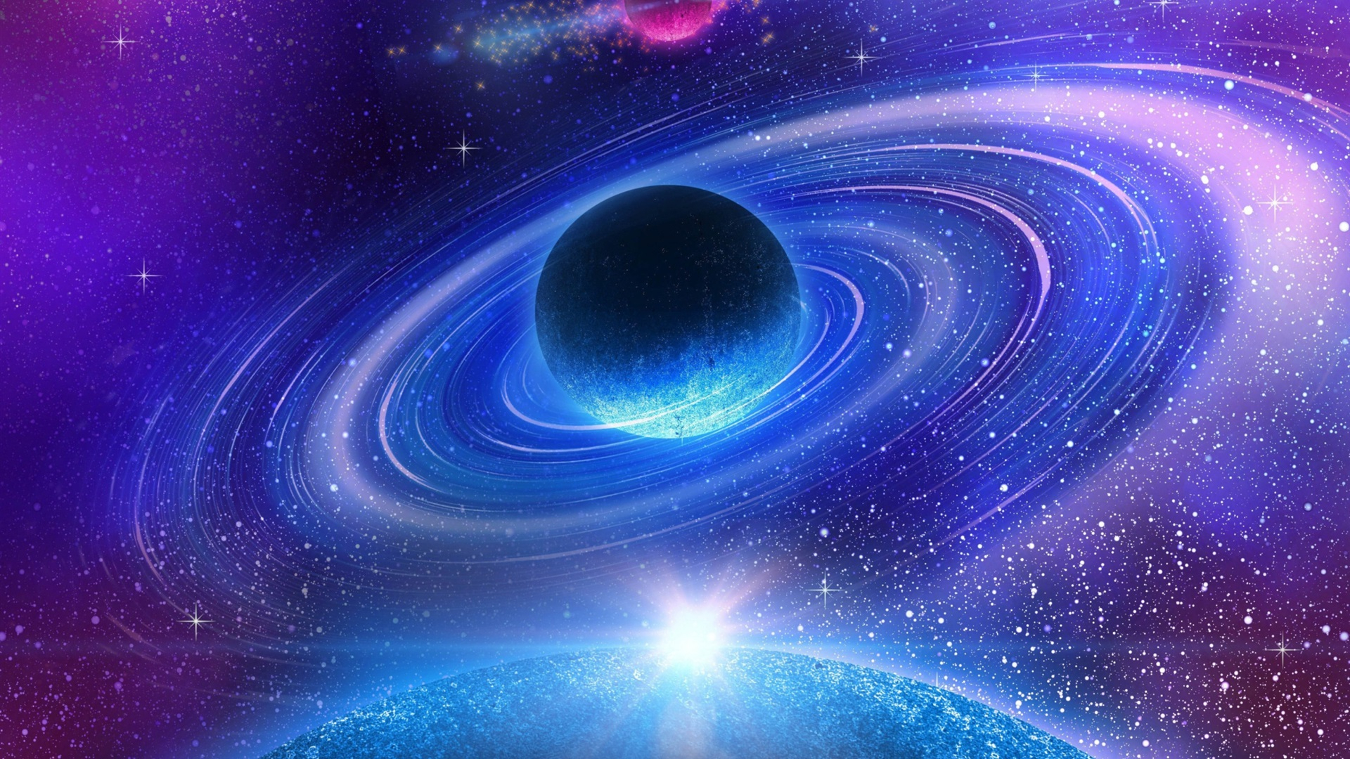 Wallpaper Beautiful Space Galaxy Nebula Planet Stars 2560x1600 HD 