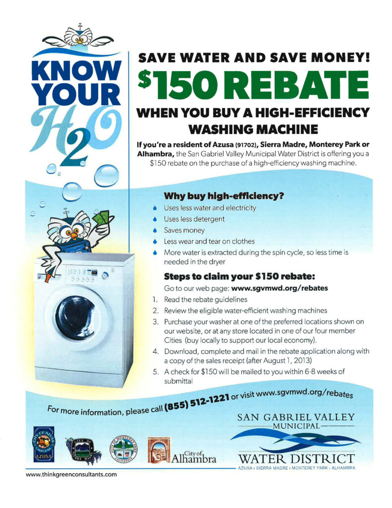 Washing Machine Rebate Monterey Park CA Official Website