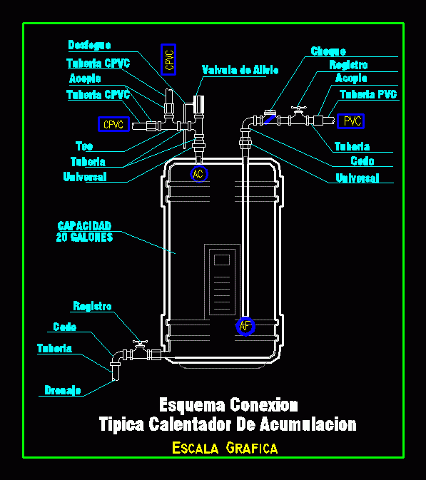 Water Heater DWG Block For AutoCAD Designs CAD