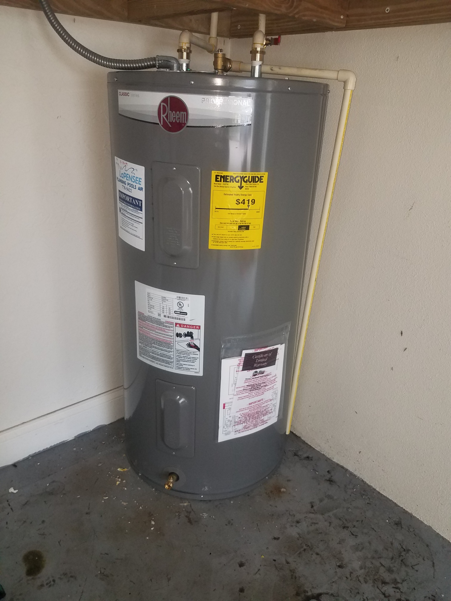 Rheem Gladiator 55 Tall 12 Year 4500 4500 Watt Smart Electric Water 