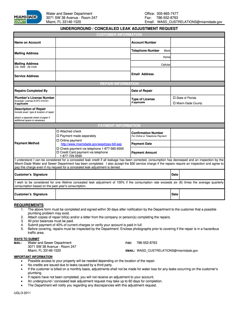 Ugl Form Dade Fill Online Printable Fillable Blank PdfFiller