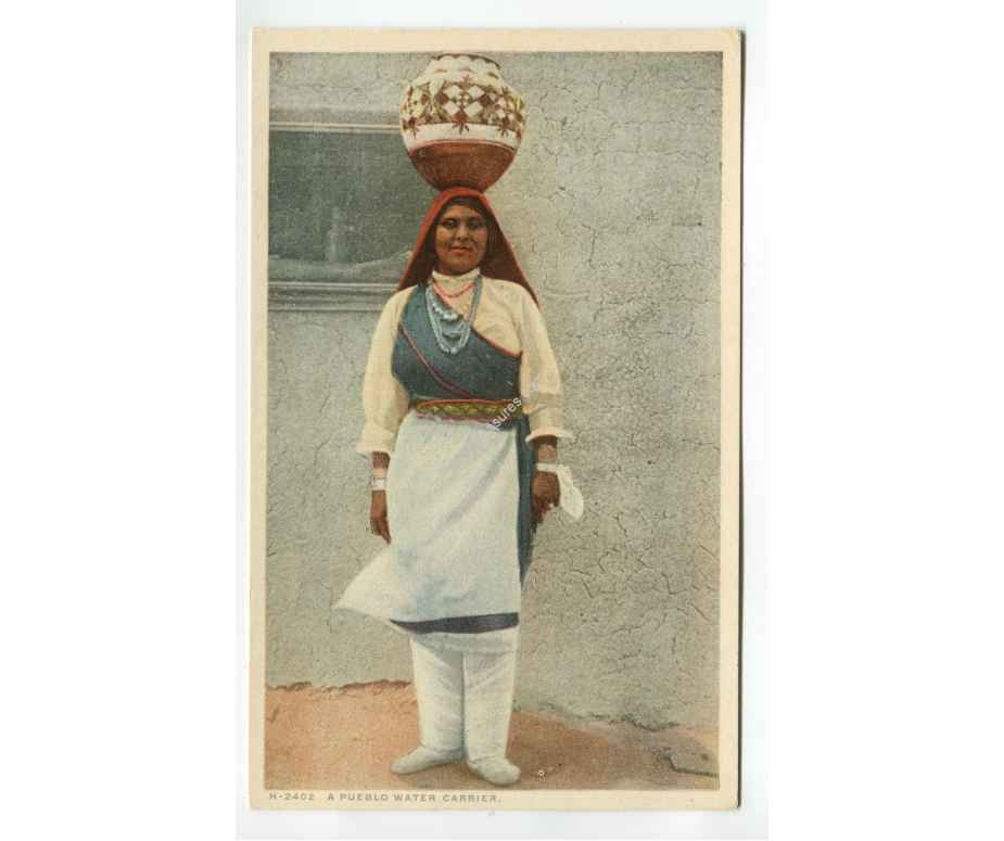 A Pueblo Water Carrier Vintage Postcard