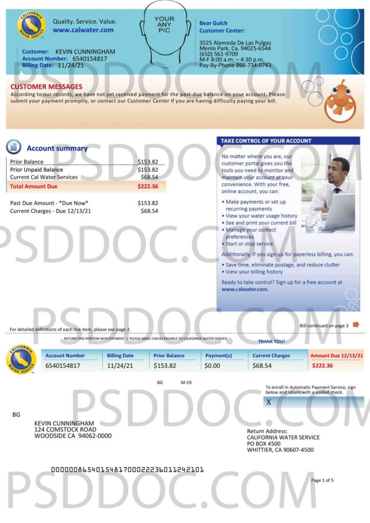 California Water Service water Bill PSD PSD Store