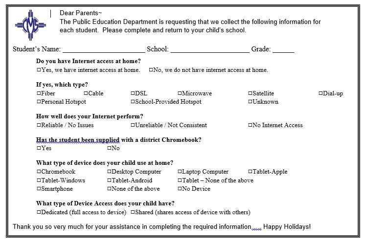 Carlsbad Municipal Schools District Survey Carlsbad Municipal Schools