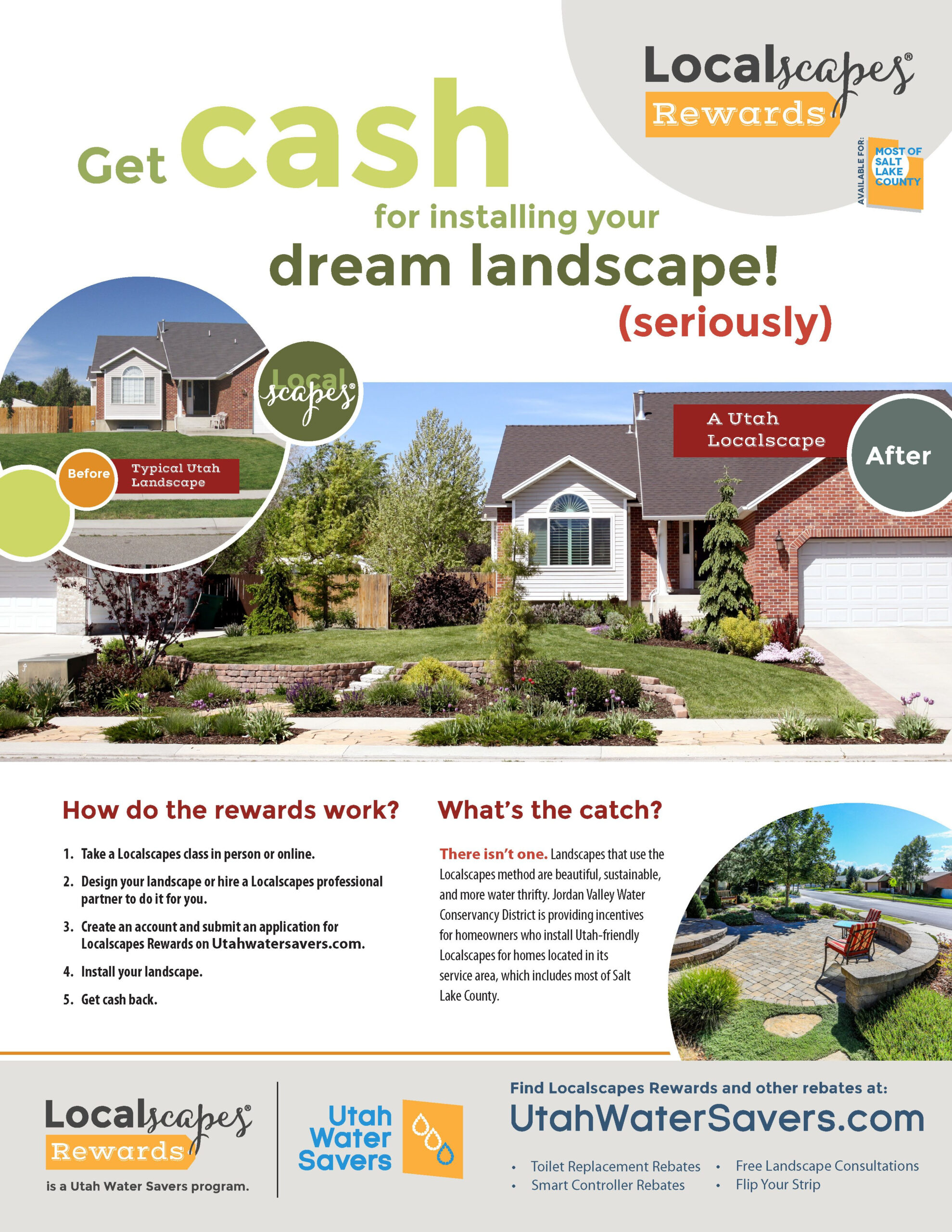 Cash Rewards For Utah Landscape Projects Xeriscape Front Yard 