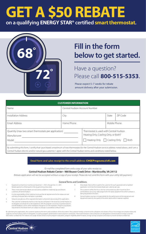 Central Hudson Heat Pump Rebate Form PumpRebate