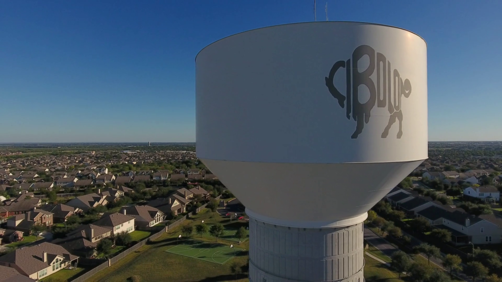 CIBOLO TX Circa October 2017 A Daytime Aerial View Of A Water