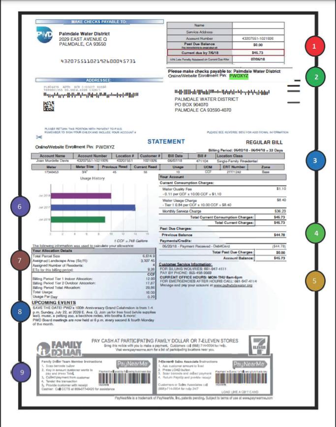 Reading Your Statement Palmdale Water District