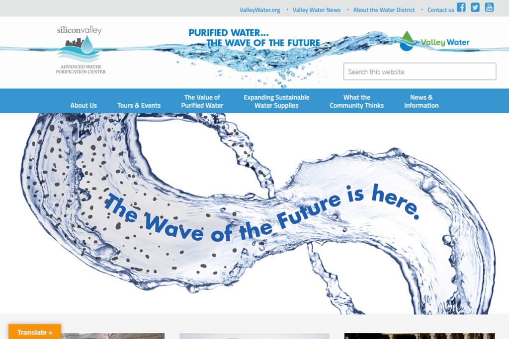 Santa Clara Valley Water District Municipal Utility Website Design