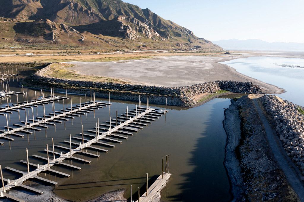 The Great Salt Lake Water Level Reaches A Historic Low As Utah 