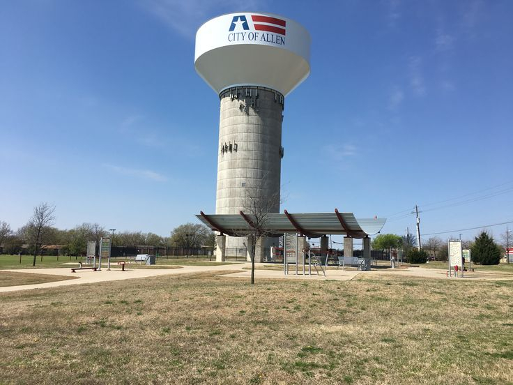 Water Tower At Hillside Wellness Park In Allen TX Water Tower City 